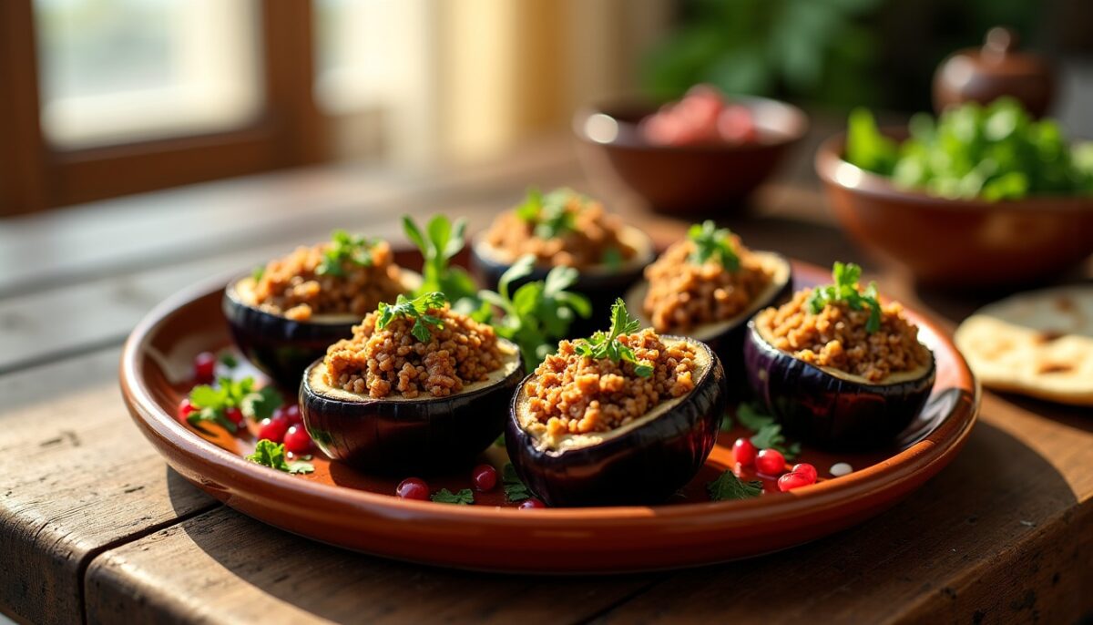 Délice du Liban : Aubergines farcies à la viande hachée, une recette authentique et savoureuse Délice du Liban : Aubergines farcies à la viande hachée, une recette authentique et savoureuse